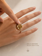 Anillo Flor giratorio