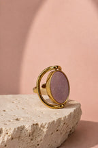 Anillo Rosa mineral giratorio