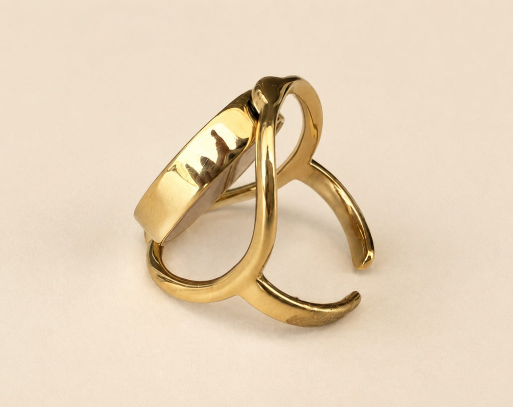 Anillo Rosa mineral giratorio